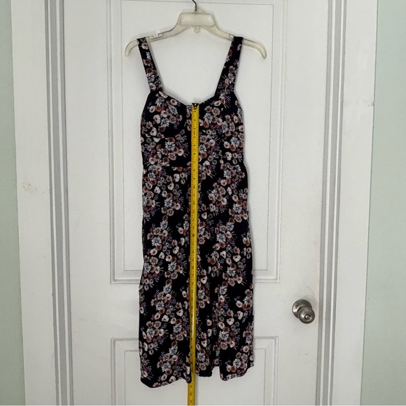 AUW Navy Floral Halter Dress Pockets - Picture 4 of 15